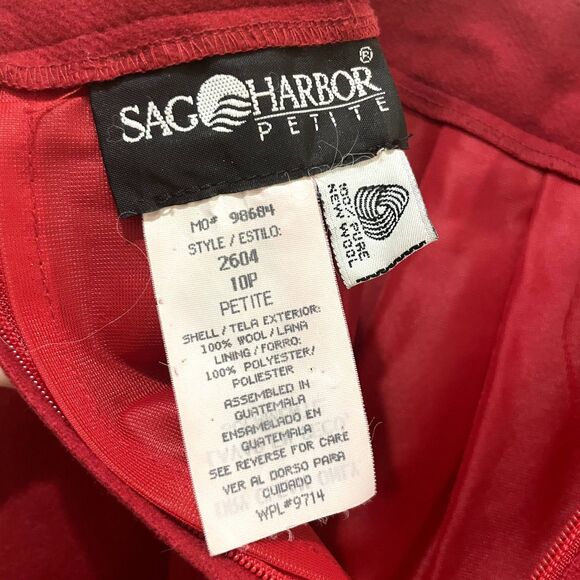 Sag Harbor Vintage Red Skirt 100% Wool Size 10 Petite - Picture 4 of 4